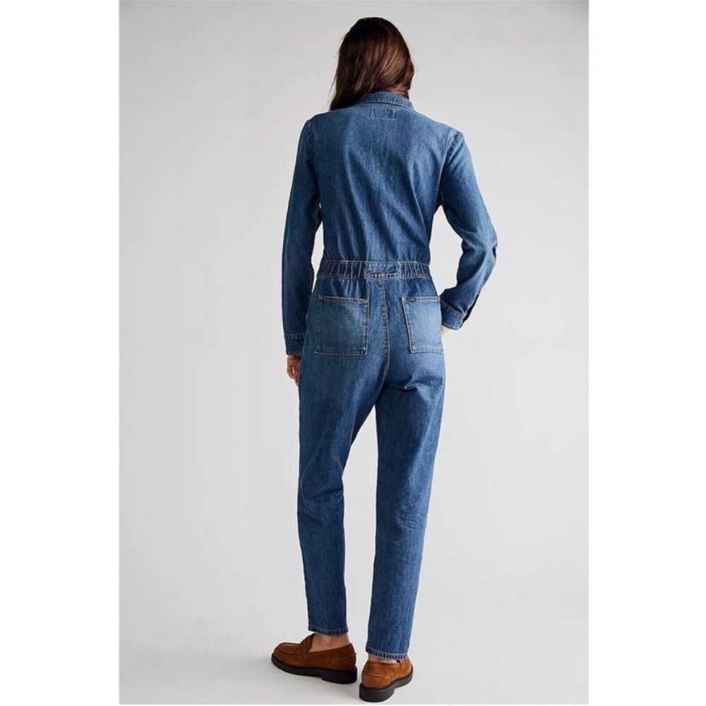 NWT Lee Modern Vintage x Free People Union Alls Cover Alls in Grass Seed Sz S - Picture 3 of 12